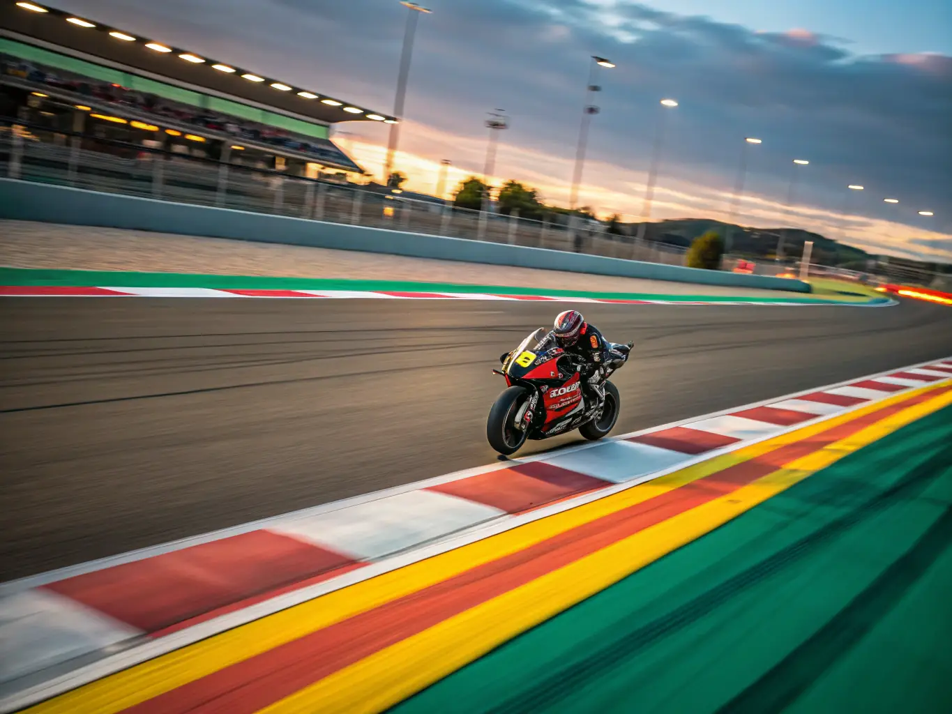 A motorcyclist skillfully navigating a corner on a racetrack during a TEAM GRIP ATTACK training session, showcasing improved riding techniques and control.