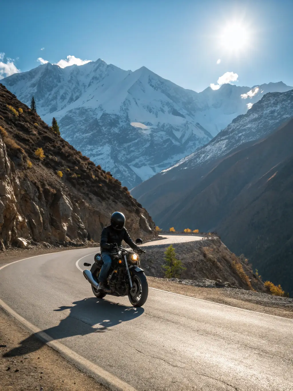 A motorcyclist participating in an advanced riding skills training session, demonstrating proper cornering technique on a closed course, emphasizing safety and control.