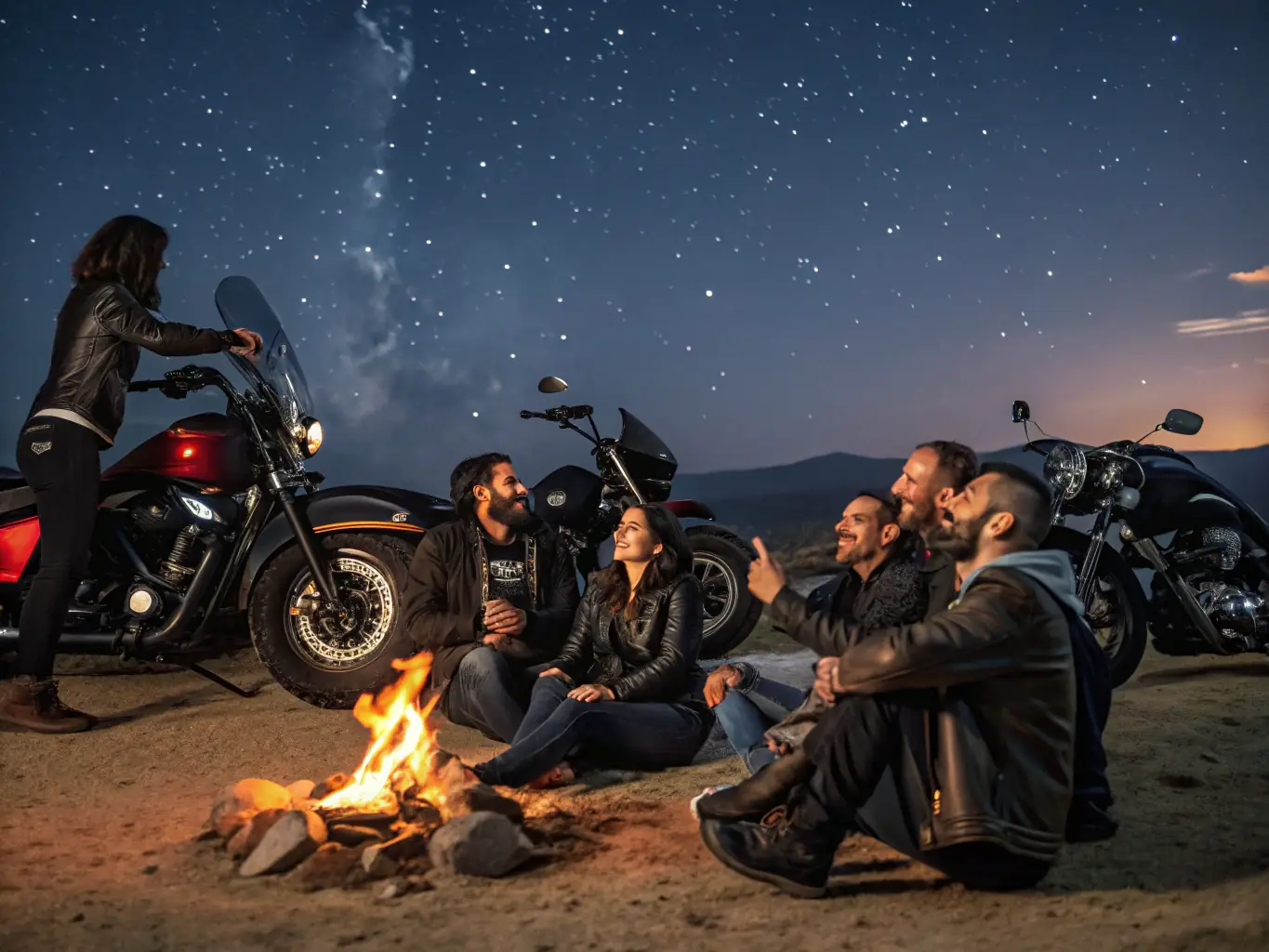 A group of motorcyclists gathered at a TEAM GRIP ATTACK event, highlighting the community aspect and shared passion for safe and responsible motorcycling.