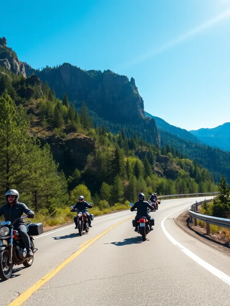A diverse group of motorcyclists participating in a community ride, showcasing camaraderie and the social aspect of motorcycling within Team Grip Attack.